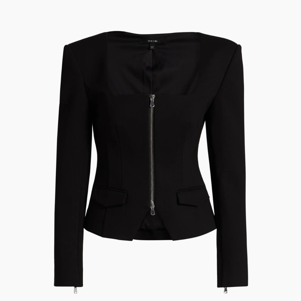 TOCCIN koda zip front long sleeve top, Size 6 - Picture 5 of 16